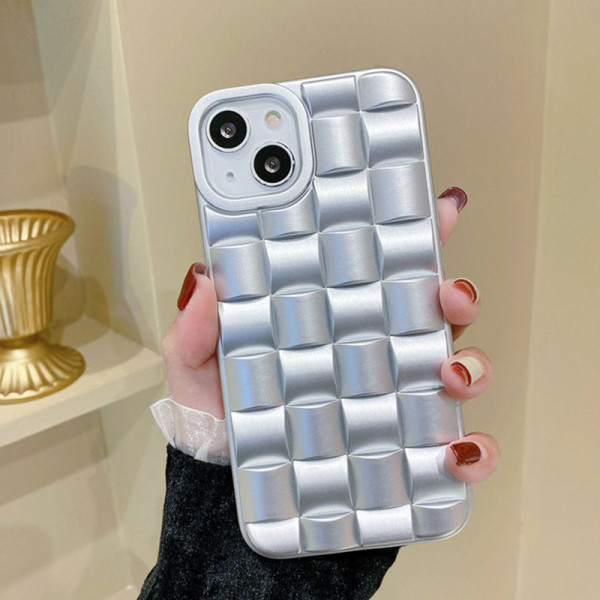 Silver Casual Solid Patchwork telefonfodral