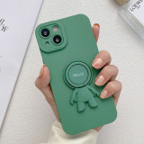 Red Bean Powder Casual Print Patchwork Metal Accessories Decoration Phone Case