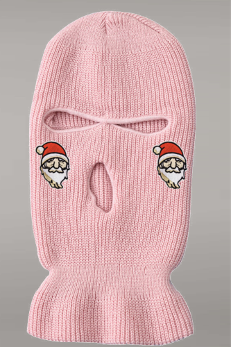 Pink Street Vintage Embroidery Santa Claus Hollowed Out Patchwork Hat