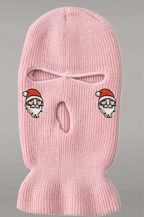 Sombrero de retazos ahuecado de Papá Noel con bordado Vintage de calle rosa