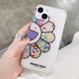 White Casual Print Patchwork Phone Case