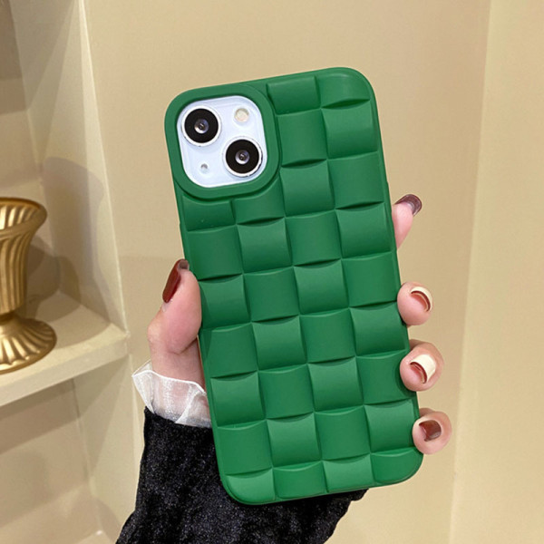Estuche para teléfono de patchwork sólido casual verde