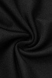 Patchwork solido elegante nero con cintura mezzo dolcevita tute dritte