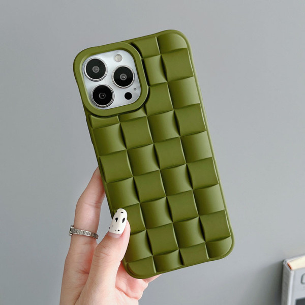 Estuche para teléfono de patchwork sólido casual verde oliva