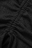 Черный сексуальный однотонный бандаж с выемками в стиле пэчворк асимметричный отложной воротник с длинным рукавом из двух частей