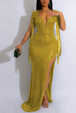 Ink Green Sexy Party Formal Sequins V Neck Dresses
