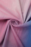 Multicolor sexy print patchwork doorzichtige O-hals kokerrokjurken