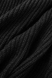 Agasalhos cardigan preto casual patchwork sólido