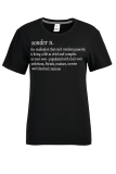 T-shirt con scollo a V patchwork con stampa casual base nera
