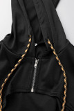 ブルゴーニュのセクシーなソリッド包帯中空アウト パッチワーク フード付きカラー ペンシル スカート ドレス