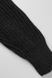 Zwart casual effen patchwork vest kraag bovenkleding