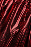 Robes de soirée rouges à plis solides de grande taille