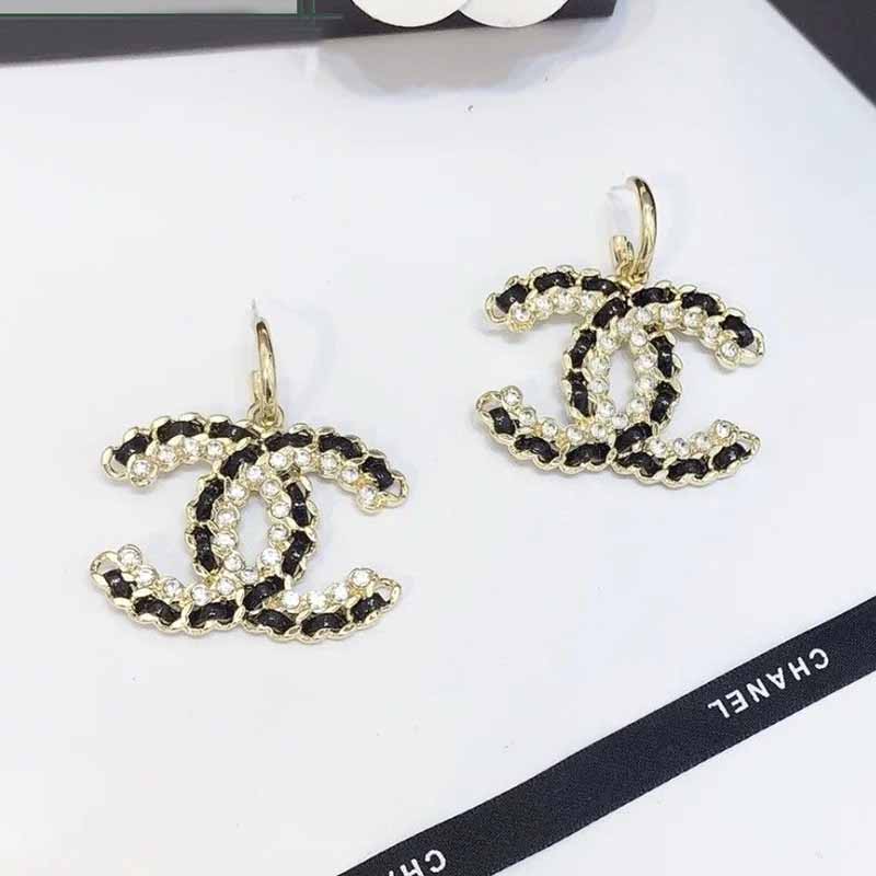 

Black Elegant Geometric Patchwork Earrings