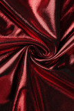 Robes de soirée rouges à plis solides de grande taille