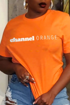 Orange Street T-Shirts mit Vintage-Druck und Buchstabe O