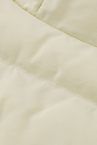 Capispalla beige casual con colletto alla coreana con coulisse e cordino