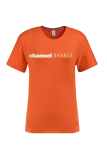 Orange Street Vintage Print Bokstaven O-hals T-shirts