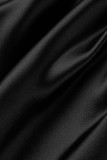 Bas de couleur unie taille haute asymétrique patchwork bandage solide noir sexy