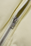 Prendas de abrigo de cuello mandarín con cordón de dibujo sólido informal gris