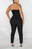 Witte Sexy Hot Drilling Lovertjes Halter Skinny Jumpsuits