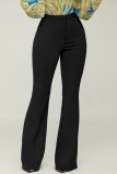 Borgoña casual sólido básico regular cintura alta convencional color sólido pantalones