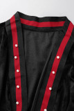 Zwart casual patchwork vest bovenkleding