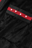 Schwarze lässige Patchwork-Cardigan-Oberbekleidung