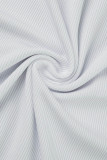 Branco casual sólido patchwork assimétrico meia gola alta vestidos irregulares