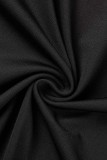 ブラック セクシー フォーマル パッチワーク ホット ドリル シースルー タートルネック イブニングドレス ドレス