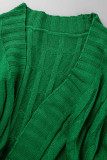 Prendas de abrigo de patchwork sólido casual verde