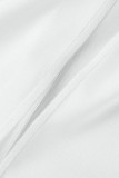 Weißer sexy fester Patchwork-Overall mit geradem O-Ausschnitt (ohne Gürtel)