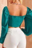 Paarse Sexy Solid Backless V-hals Tops