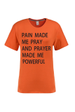 Orange Daily Print Patchwork O-hals T-shirts