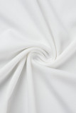 Vestidos de noite brancos sexy de patchwork sólido com decote em v