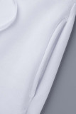 Due pezzi manica lunga colletto con cappuccio patchwork stampa casual grigio chiaro