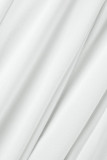 Weißer sexy fester Patchwork-Overall mit geradem O-Ausschnitt (ohne Gürtel)
