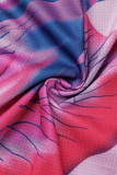 Robes droites violettes à imprimé patchwork et col rond