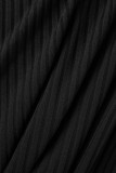 Черные повседневные однотонные узкие комбинезоны в стиле пэчворк с v-образным вырезом