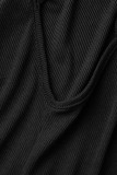 Серый Повседневная спортивная одежда Однотонный Комбинезон скинни в стиле пэчворк с открытой спиной и U-образным вырезом