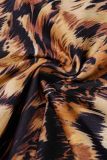 Леопардовый принт Сексуальные леопардовые пэчворк Узкие брюки с высокой талией Карандаш Полный принт Низ