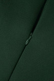 Чернильный зеленый сексуальный формальный пэчворк Бисероплетение с V-образным вырезом Платья с юбкой в ​​один шаг