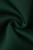 Vestidos formais de patchwork com decote em V e decote em V verdes tinta