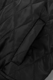 Vêtement d'extérieur à col zippé patchwork imprimé rue noir
