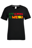 T-shirts décontractés noirs à col en V et à imprimé à changement progressif
