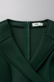 Vestidos de falda de un solo paso con escote en V y abalorios de patchwork formal verde tinta