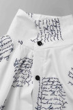 Stripe Casual Print Patchwork Boucle Turndown Collar Shirt Dress Robes