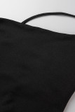 Черные сексуальные однотонные лоскутные перья асимметричные платья русалки с косым воротником и трубой