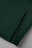 Patchwork formale sexy verde inchiostro che borda abiti con gonna a un passo con scollo a V