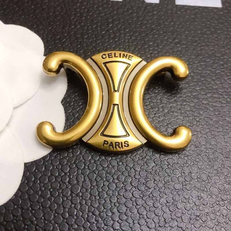 Gold Elegant Geometric Letter Brooch