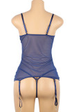 Lingerie transparente transparente en patchwork solide bleu clair pour la Saint-Valentin